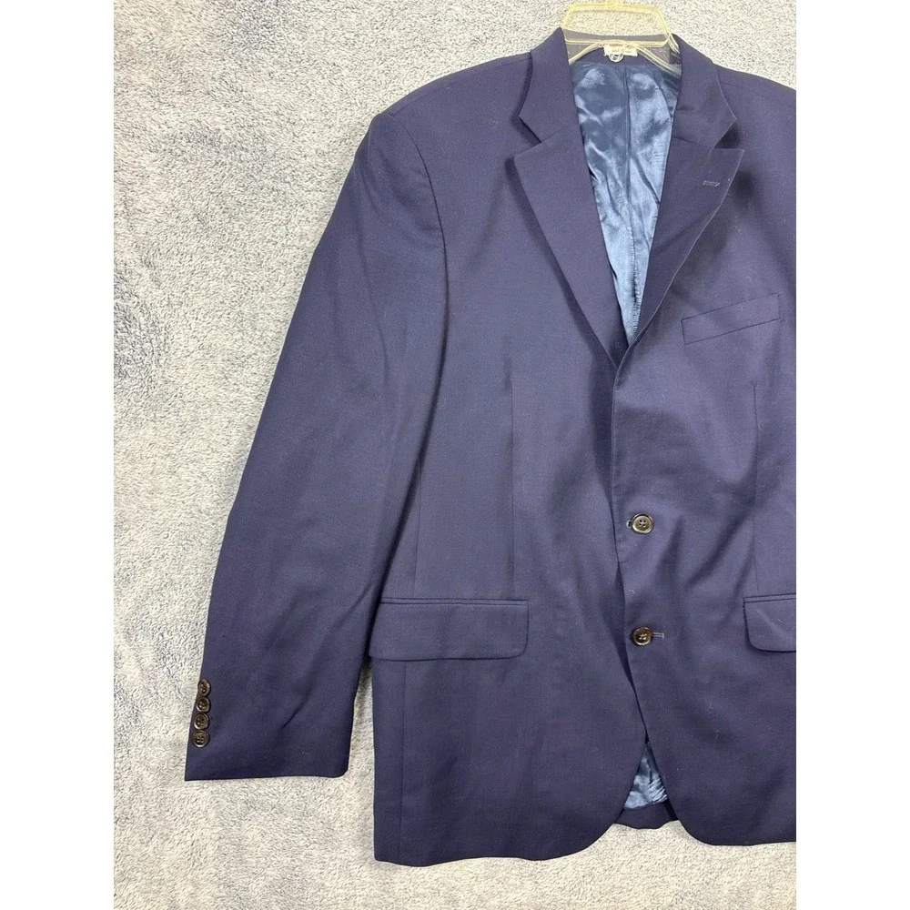 Peter Millar Mens 44R Navy Blue 100% Wool 2 Button Blazer Sport Coat Jacket